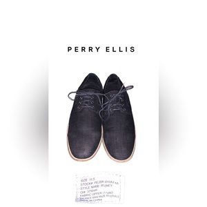 Perry Ellis Canvas, black w/white soles/bottom men’s shoes.